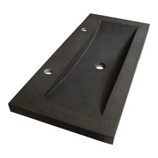 Brauer Magma washbasin - natural stone - 100x46 cm - 1 sink - 2 tap holes - Anthracite