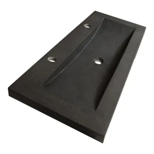 Brauer Magma washbasin - natural stone - 120x46 cm - 1 sink - 2 tap holes - Anthracite