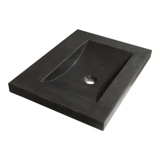 Brauer Magma washbasin - natural stone - 60x46 cm - 1 sink - 0 tap holes - Anthracite