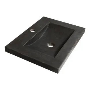 Brauer Magma washbasin - natural stone - 60x46 cm - 1 sink - 1 tap hole - Anthracite