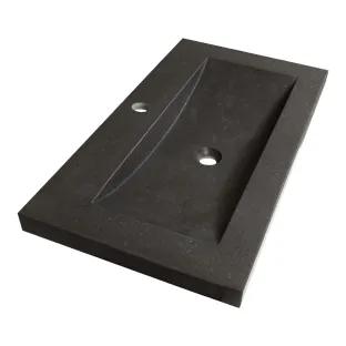 Brauer Magma washbasin - natural stone - 80x46 cm - 1 sink - 1 tap hole - Anthracite