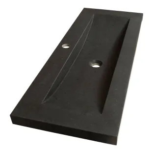 Brauer Magma shallow washbasin - natural stone - 100x40 cm - 1 sink - 1 tap hole - Anthracite