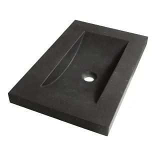 Brauer Magma shallow washbasin - natural stone - 60x40 cm - 1 sink - 0 tap holes - Anthracite