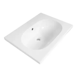 Brauer Moon washbasin - ceramic - 60x46 cm - 1 sink - 0 tap holes - Gloss white