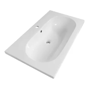 Brauer Moon washbasin - ceramic - 80x46 cm - 1 sink - 1 tap hole - Gloss white