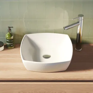 Brauer Peak wash basin - ceramic - round - 41x12.5 cm - gloss white