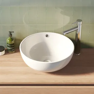 Brauer Sky washbasin with overflow - ceramic - round - 43x17.5 cm - gloss white