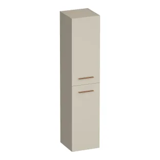 Brauer Trust tall cabinet excl. surface-mounted handles - 160x35x35 cm - 2 doors left or right turning - MDF lacquered - Matt beige