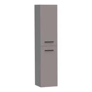 Brauer Trust tall cabinet excl. surface-mounted handles - 160x35x35 cm - 2 doors left or right turning - MDF lacquered - Matt taupe