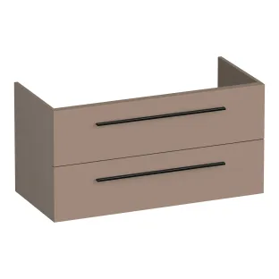 Brauer Trust washbasin cabinet excl. surface-mounted handles - 100x46x50 cm - 2 drawers without handles - 1 siphon recess - MDF lacquered - Matt Mocha