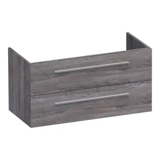 Brauer Trust washbasin cabinet excl. surface-mounted handles - 100x46x50 cm - 2 drawers handleless - 1 siphon recess - MFC - Driftwood