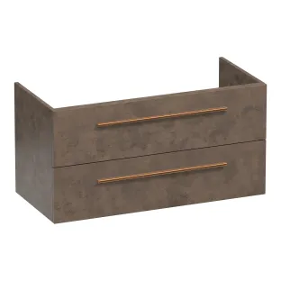 Brauer Trust wastafelonderkast excl. opbouwgrepen - 100x46x50 cm - 2 laden greeploos - 1 sifonuitsparing - MFC - Erosion
