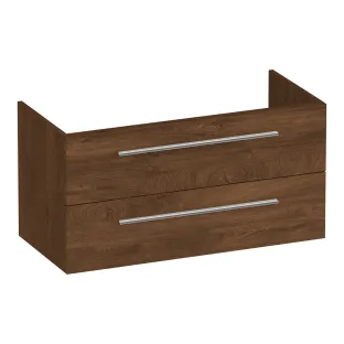 Brauer Trust washbasin cabinet excl. surface-mounted handles - 100x46x50 cm - 2 drawers handleless - 1 siphon recess - MFC - Forest Cacao