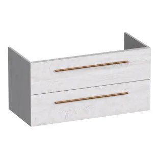 Brauer Trust washbasin cabinet excl. surface-mounted handles - 100x46x50 cm - 2 drawers handleless - 1 siphon recess - MFC - Forest Seashell