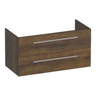 Brauer Trust washbasin cabinet excl. surface-mounted handles - 100x46x50 cm - 2 drawers handleless - 1 siphon recess - MFC - Grove