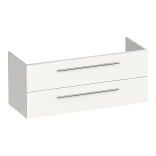 Brauer Trust washbasin cabinet excl. surface-mounted handles - 120x46x50 cm - 2 drawers without handles - 1 siphon recess - MDF lacquered - Matt White
