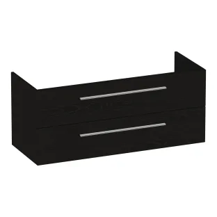 Brauer Trust washbasin cabinet excl. surface-mounted handles - 120x46x50 cm - 2 drawers handleless - 1 siphon recess - MFC - Timber Black