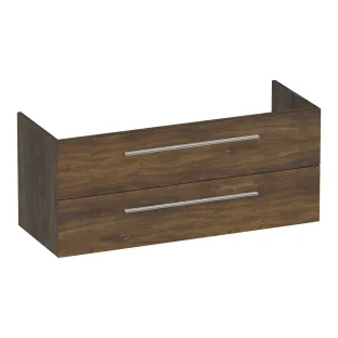 Brauer Trust washbasin cabinet excl. surface-mounted handles - 120x46x50 cm - 2 drawers without handles - 2 siphon cut-outs - MFC - Grove