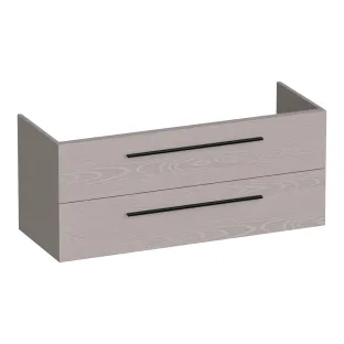Brauer Trust washbasin cabinet excl. surface-mounted handles - 120x46x50 cm - 2 drawers handleless - 2 siphon cut-outs - MFC - Timber Greige