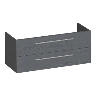 Brauer Trust washbasin cabinet excl. surface-mounted handles - 120x46x50 cm - 2 drawers without handles - 2 siphon cut-outs - MDF lacquered - Matt Grey