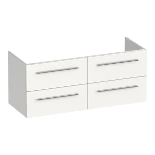 Brauer Trust washbasin cabinet excl. surface-mounted handles - 120x46x50 cm - 4 drawers without handles - 2 siphon cut-outs - MDF lacquered - Matt White