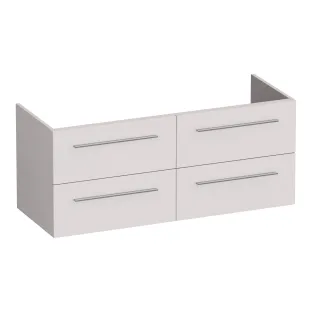Brauer Trust washbasin cabinet excl. surface-mounted handles - 120x46x50 cm - 4 drawers without handles - 2 siphon cut-outs - MDF lacquered - Matt Sand