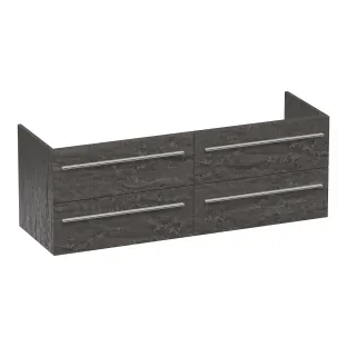 Brauer Trust washbasin cabinet excl. surface-mounted handles - 140x46x50 cm - 4 drawers without handles - 2 siphon cut-outs - MFC - Damascus
