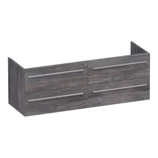 Brauer Trust washbasin cabinet excl. surface-mounted handles - 140x46x50 cm - 4 drawers without handles - 2 siphon cut-outs - MFC - Driftwood