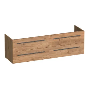 Brauer Trust washbasin cabinet excl. surface-mounted handles - 160x46x50 cm - 4 drawers handleless - 2 siphon cut-outs - MFC - Chateau