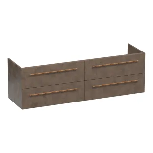 Brauer Trust wastafelonderkast excl. opbouwgrepen - 160x46x50 cm - 4 laden greeploos - 2 sifonuitsparingen - MFC - Erosion