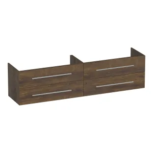 Brauer Trust washbasin cabinet excl. surface-mounted handles - 200x46x50 cm - 4 drawers handleless - 2 siphon cut-outs - MFC - Grove