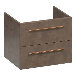 Brauer Trust washbasin cabinet excl. surface-mounted handles - 60x46x50 cm - 2 drawers handleless - 1 siphon recess - MFC - Erosion