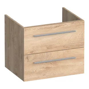 Brauer Trust washbasin cabinet excl. surface-mounted handles - 60x46x50 cm - 2 drawers without handles - 1 siphon recess - MFC - Forest Wheat