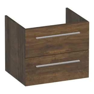 Brauer Trust washbasin cabinet excl. surface-mounted handles - 60x46x50 cm - 2 drawers handleless - 1 siphon recess - MFC - Grove