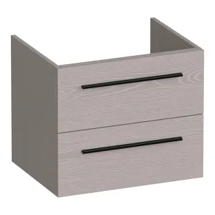 Brauer Trust washbasin cabinet excl. surface-mounted handles - 60x46x50 cm - 2 drawers handleless - 1 siphon recess - MFC - Timber Greige