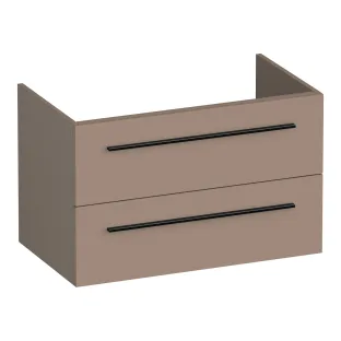 Brauer Trust washbasin cabinet excl. surface-mounted handles - 80x46x50 cm - 2 drawers without handles - 1 siphon recess - MDF lacquered - Matt Mocha