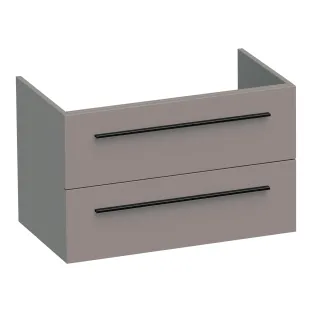 Brauer Trust washbasin cabinet excl. surface-mounted handles - 80x46x50 cm - 2 drawers without handles - 1 siphon recess - MDF lacquered - Matt Taupe