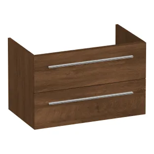 Brauer Trust washbasin cabinet excl. surface-mounted handles - 80x46x50 cm - 2 drawers handleless - 1 siphon recess - MFC - Forest Cacao
