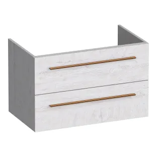 Brauer Trust washbasin cabinet excl. surface-mounted handles - 80x46x50 cm - 2 drawers handleless - 1 siphon recess - MFC - Forest Seashell