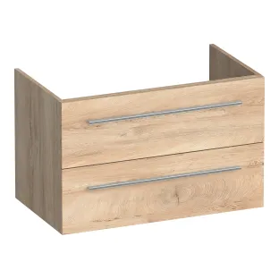 Brauer Trust washbasin cabinet excl. surface-mounted handles - 80x46x50 cm - 2 drawers handleless - 1 siphon recess - MFC - Forest Wheat