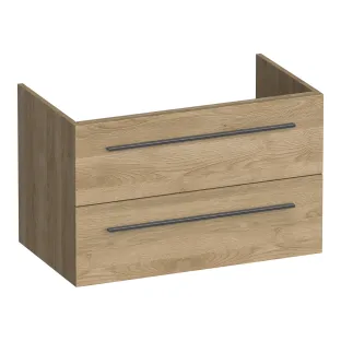 Brauer Trust washbasin cabinet excl. surface-mounted handles - 80x46x50 cm - 2 drawers handleless - 1 siphon recess - MFC - Sunlit