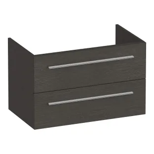 Brauer Trust washbasin cabinet excl. surface-mounted handles - 80x46x50 cm - 2 drawers handleless - 1 siphon recess - MFC - Timber Anthracite