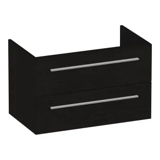 Brauer Trust washbasin cabinet excl. surface-mounted handles - 80x46x50 cm - 2 drawers handleless - 1 siphon recess - MFC - Timber Black