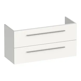 Brauer Trust washbasin cabinet shallow excl. surface-mounted handles - 100x39x50 cm - 2 drawers handleless - 1 siphon recess - MDF lacquered - Gloss white