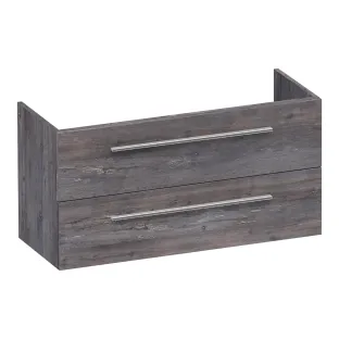 Brauer Trust washbasin cabinet shallow excl. surface-mounted handles - 100x39x50 cm - 2 drawers handleless - 1 siphon recess - MFC - Driftwood
