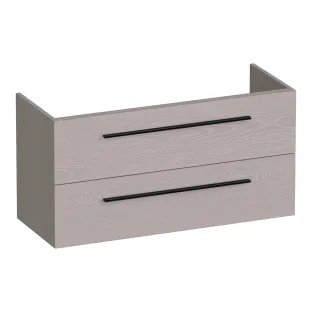 Brauer Trust washbasin cabinet shallow excl. surface-mounted handles - 100x39x50 cm - 2 drawers handleless - 1 siphon recess - MFC - Timber Greige