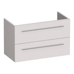 Brauer Trust washbasin cabinet shallow excl. surface-mounted handles - 80x39x50 cm - 2 drawers handleless - 1 siphon recess - MDF lacquered - Matt Sand