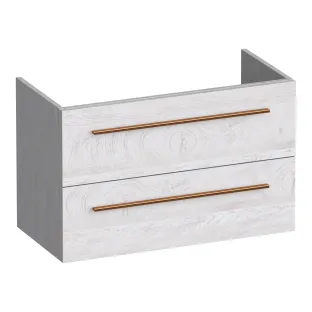 Brauer Trust washbasin cabinet shallow excl. surface-mounted handles - 80x39x50 cm - 2 drawers handleless - 1 siphon recess - MFC - Forest Seashell