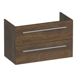 Brauer Trust wastafelonderkast ondiep excl. opbouwgrepen - 80x39x50 cm - 2 laden greeploos - 1 sifonuitsparing - MFC - Grove