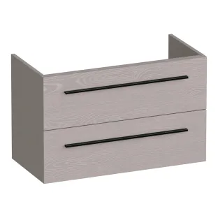 Brauer Trust washbasin cabinet shallow excl. surface-mounted handles - 80x39x50 cm - 2 drawers handleless - 1 siphon recess - MFC - Timber Greige